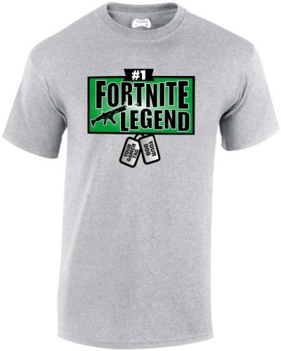 Fortnite Legend with personalised dog tags T-Shirt