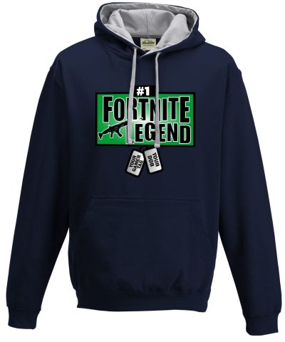Fortnite Legend with personalised dog tags Contrast Hoodie